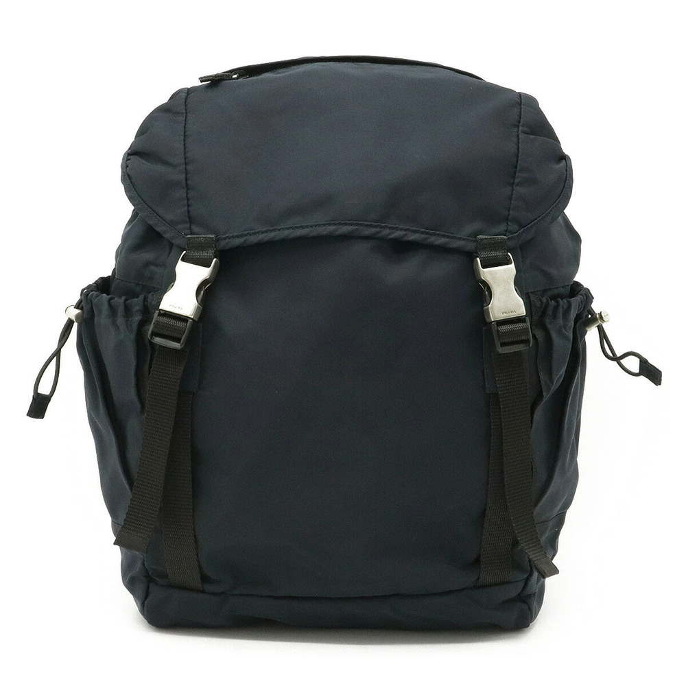 Prada Backpack Rucksack Daypack Shoulder Bag Navy Blue Black Pouch
